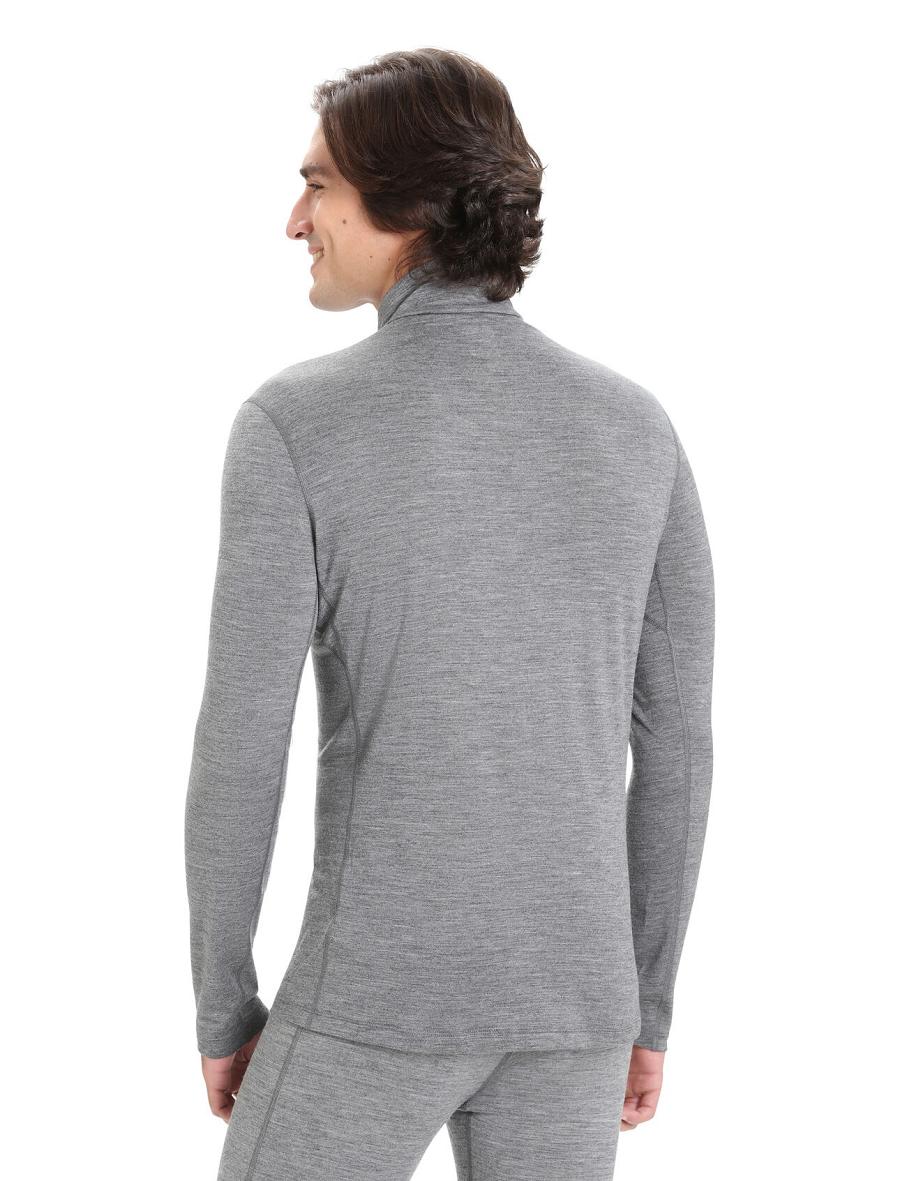 Icebreaker Merino 200 Oasis Long Sleeve Half Zip Thermal Top Férfi Base Layers Szürke | HU 1360ILHS